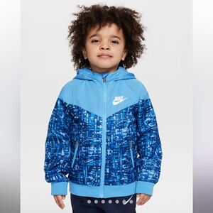 Nike Kids Water Resistant Hooded Windrunner Jacket - Beyond Blue 3T